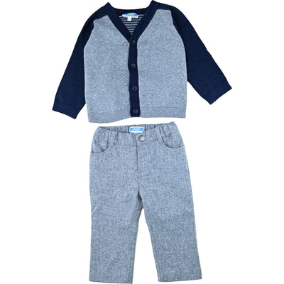 Ensemble pantalon + cardigan de seconde main en laine pour bébé garçon de 12 mois - Vue 2