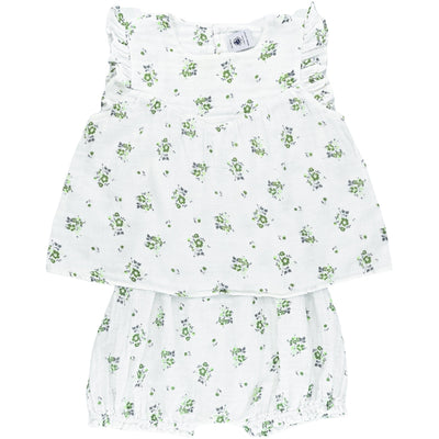 Ensemble t-shirt à manches courtes + bloomer de seconde main en coton bio pour bébé fille de 18 mois - Vue 1