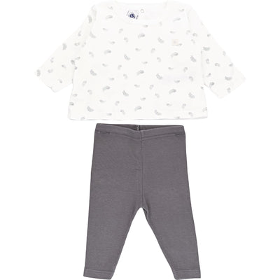 Ensemble t-shirt à manches longues + legging de seconde main en coton pour bébé fille de 3 mois - Vue 1