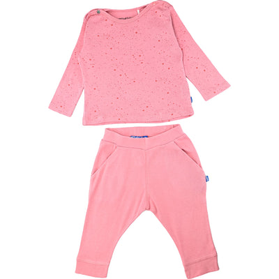 Ensemble t-shirt à manches longues + pantalon de seconde main en coton pour bébé fille de 6 mois - Vue 1