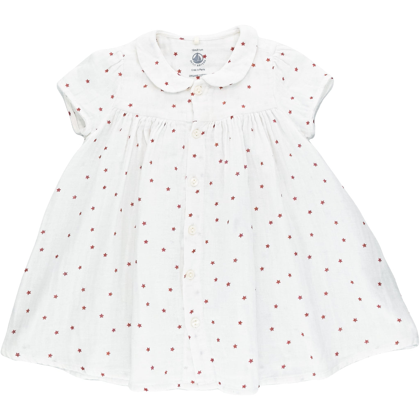 Robe à manches courtes de seconde main en coton bio pour bébé fille de 18 mois - Vue 1