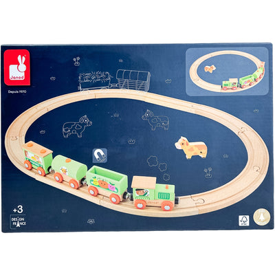 Chemin de fer "Train Ferme avec Circuit" de seconde main en bois pour enfant à partir de 3 ans - Vue 1