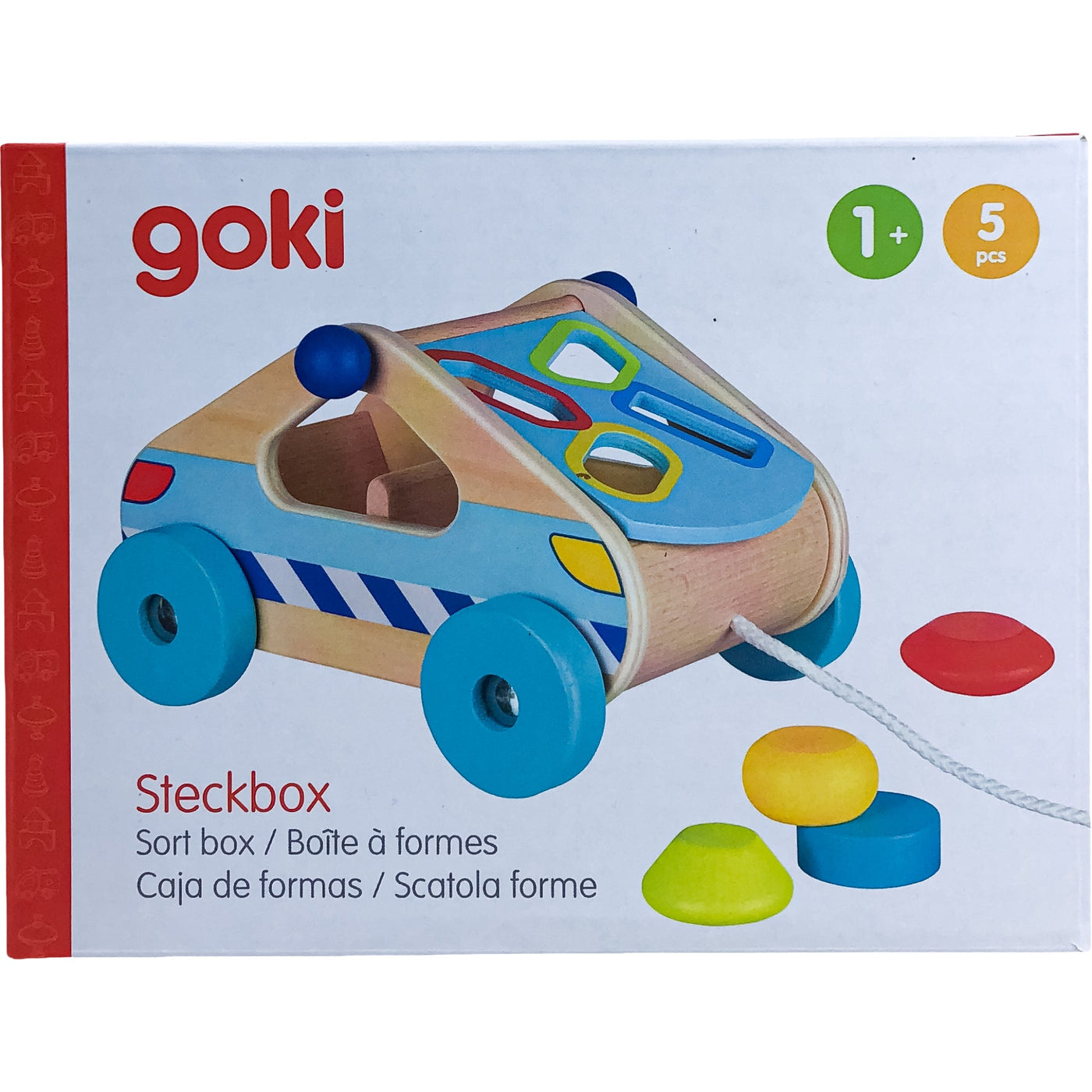 Boîte à formes géométriques "Voiture à tirer et Boîte à formes" de seconde main en bois pour enfant à partir de 12 mois - Vue 1