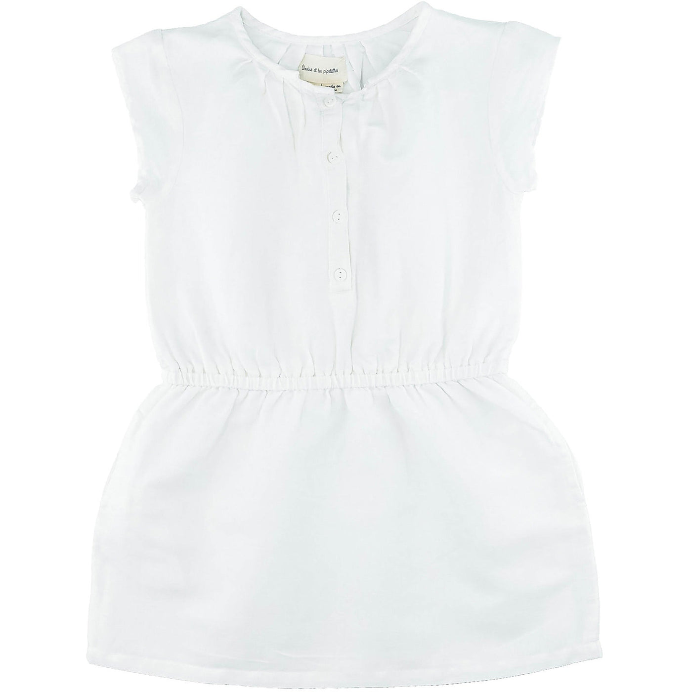 Robe à manches courtes de seconde main en coton et lin pour enfant fille de 4 ans - photo recto