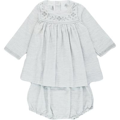 Robe avec bloomer de seconde main en coton pour bébé fille de 12 mois - photo recto